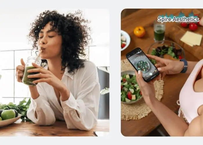 Image of woman looking into her diet and fat freezing Southall to improve her health