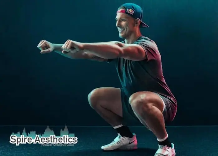 Image of man build leg muscle Southall through exercise